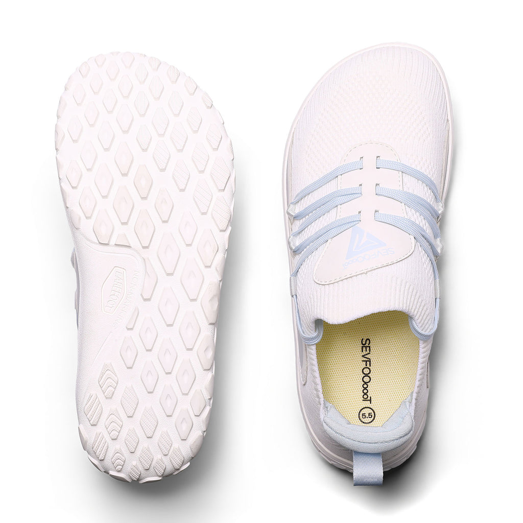 Women's Barefoot Shoes Wide Toe Box Minimalist Sneakers Zero Drop Walking Shoes Slip - On Breathable Knit Athletic Shoes Lightweight Non - Slip Rubber Sole for Running Gym Travel Workout Casual - Sevfooooot