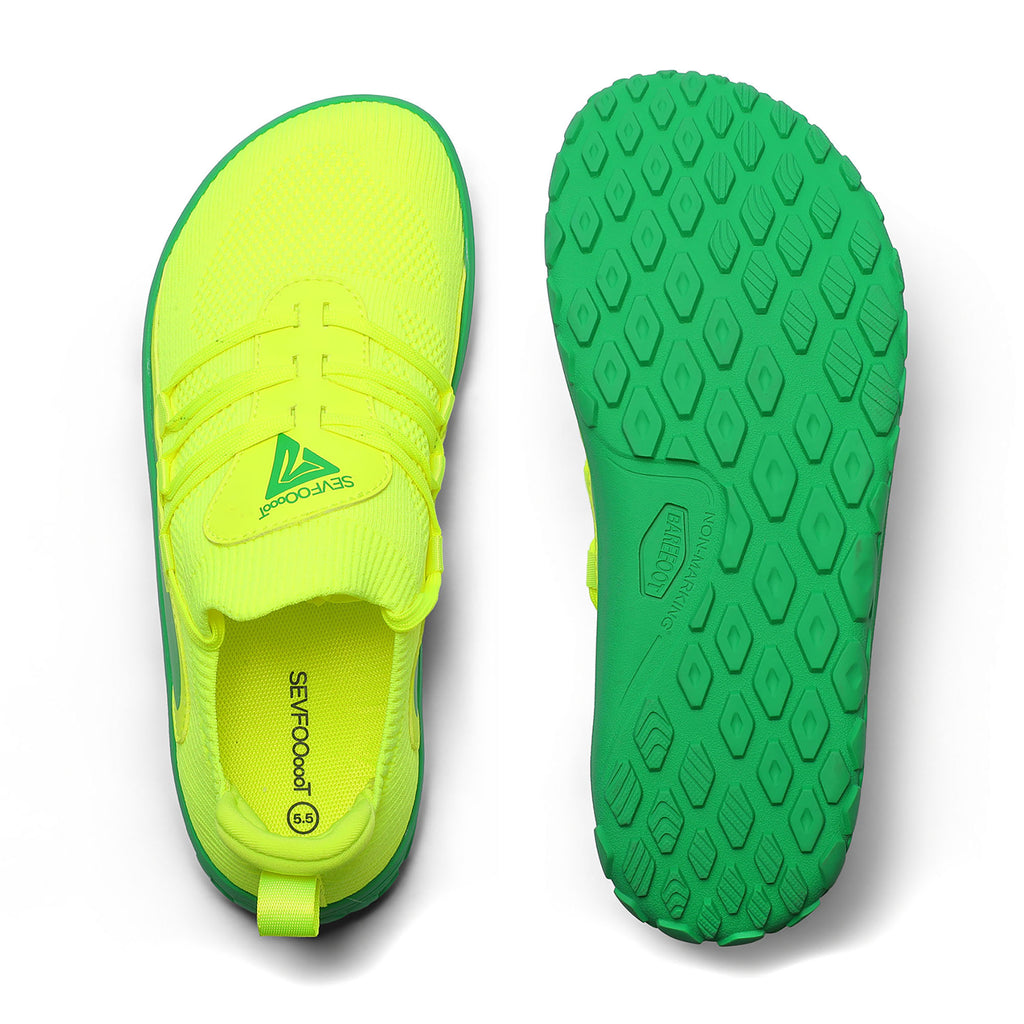 Women's Barefoot Shoes Wide Toe Box Minimalist Sneakers Zero Drop Walking Shoes Slip - On Breathable Knit Athletic Shoes Lightweight Non - Slip Rubber Sole for Running Gym Travel Workout Casual - Sevfooooot