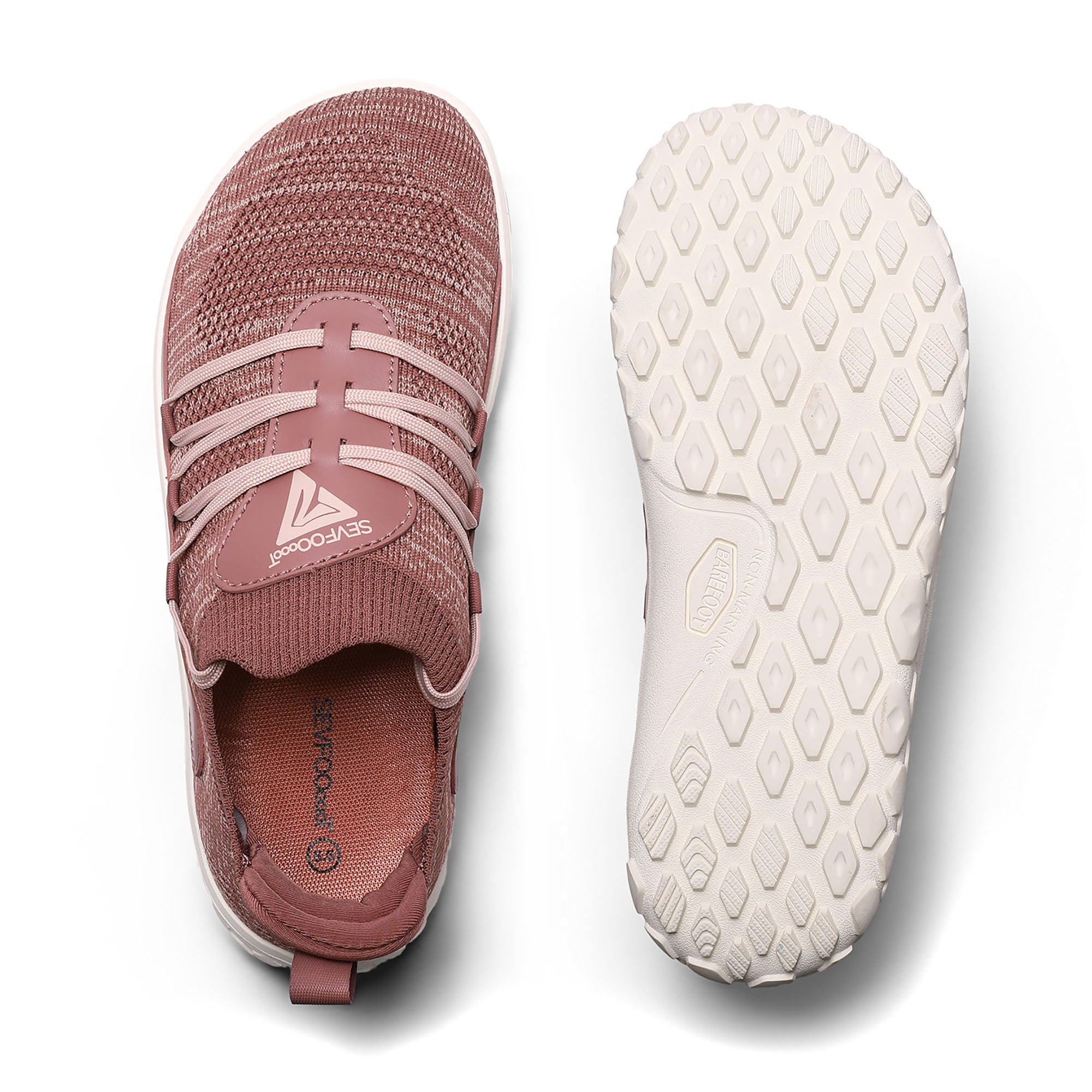 Women's Barefoot Shoes Wide Toe Box Minimalist Sneakers Zero Drop Walking Shoes Slip - On Breathable Knit Athletic Shoes Lightweight Non - Slip Rubber Sole for Running Gym Travel Workout Casual - Sevfooooot