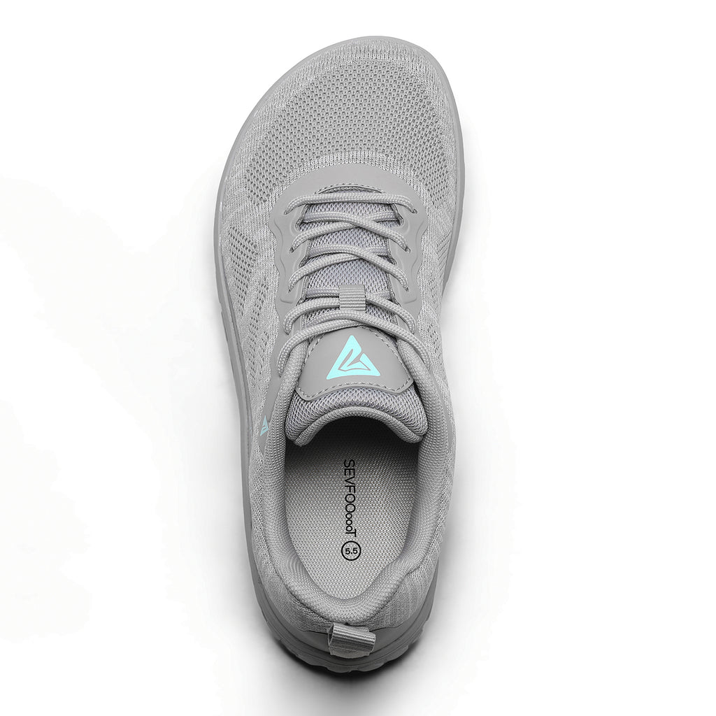 Women's Wide Barefoot Sneakers | Retro Track - Inspired Trainer | Zero Drop Lifestyle Lace - Up Fashion Sneakers - Sevfooooot